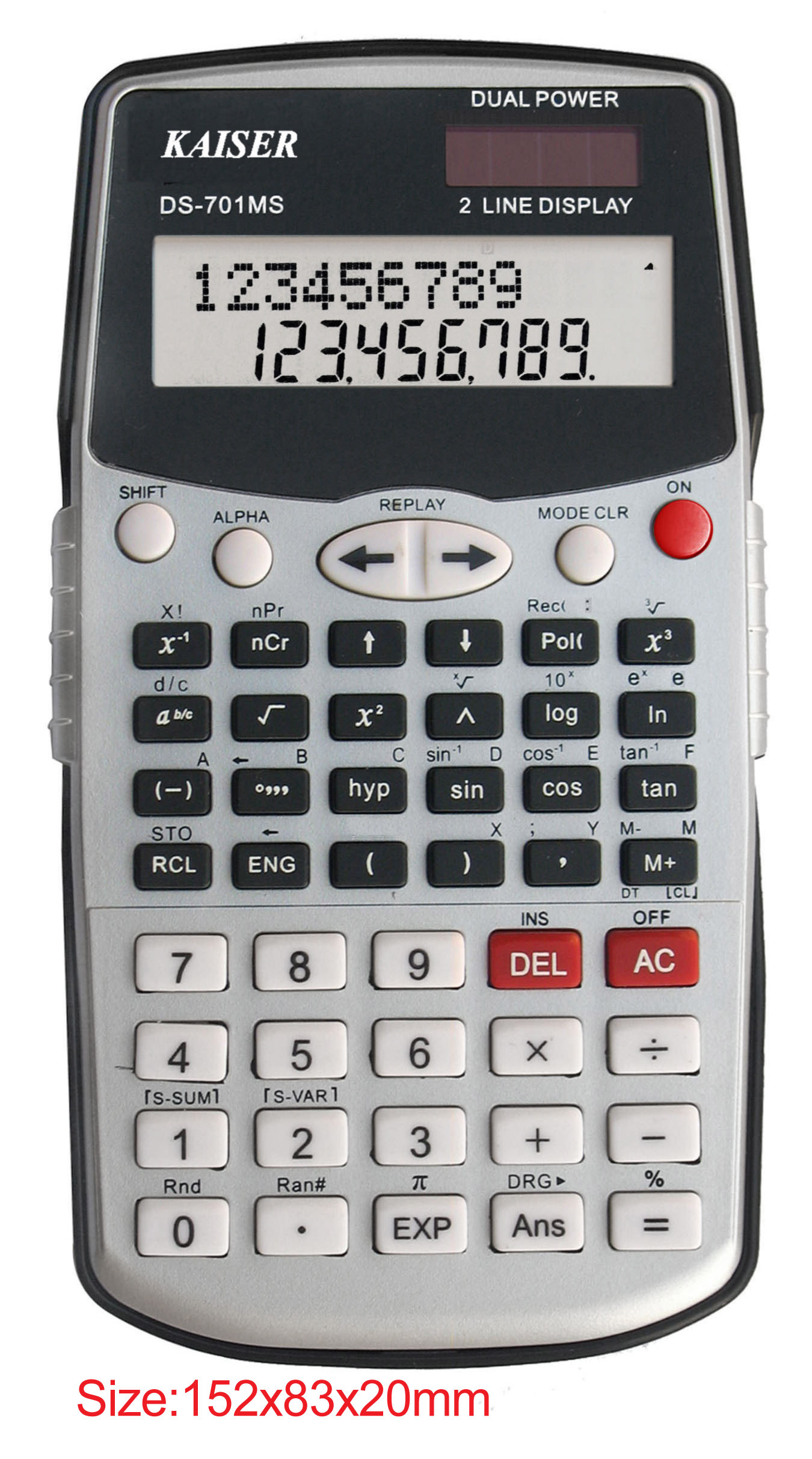  2-line 10+2 digit 224 functions scientific calculator