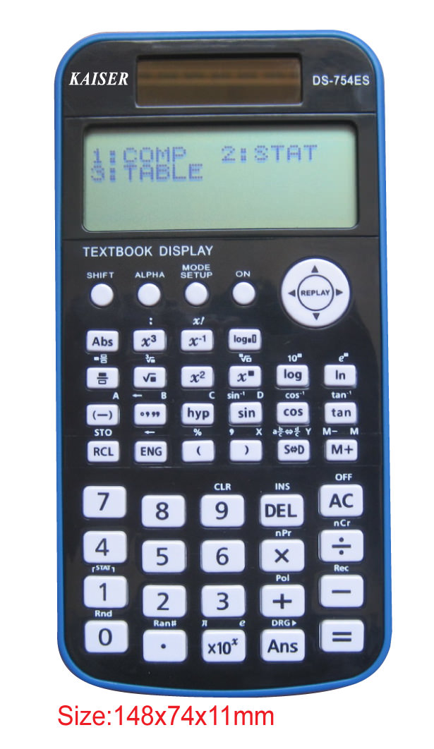  2-line 10+2 digit 230 functions textbook display scientific calculator