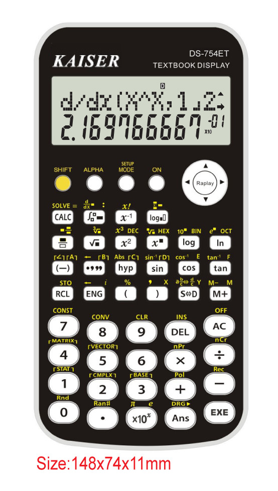  2-line 10+2 digit 410 functions textbook display scientific calculator