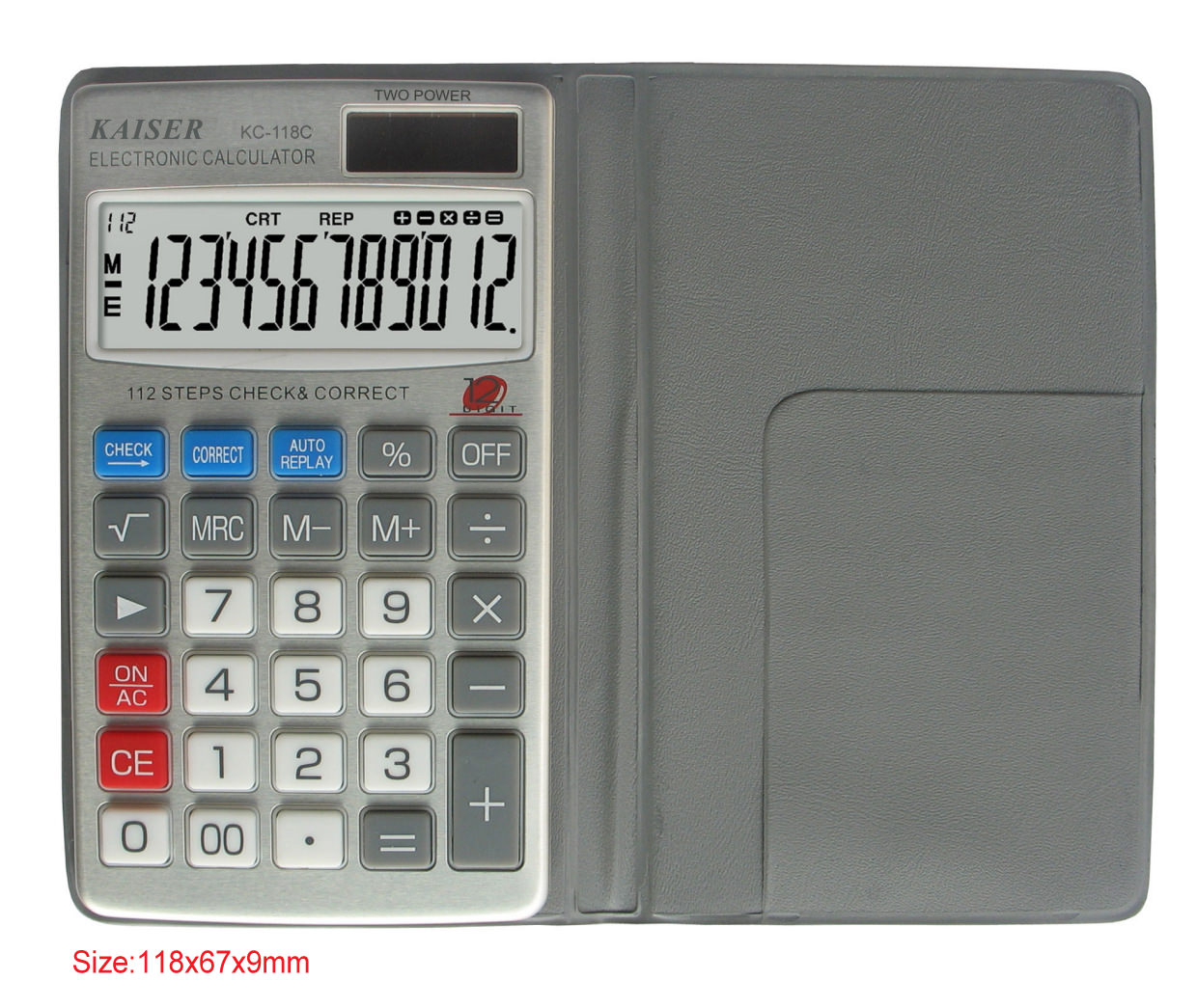 12 digit handy calculator with check&correct