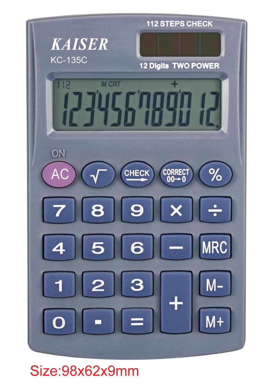 12 digit handy calculator with check&correct