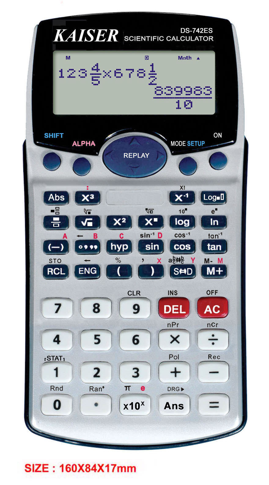 2-line 10+2 digit 230 functions textbook display scientific calculator